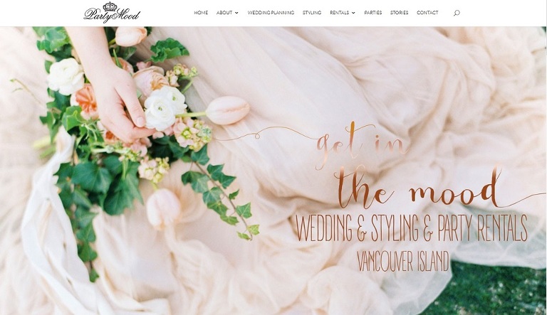Party Mood website for brides on Vancouver Island