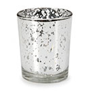 Mercury glass votive holder from the wedding decor rental inventory of Party Mood.